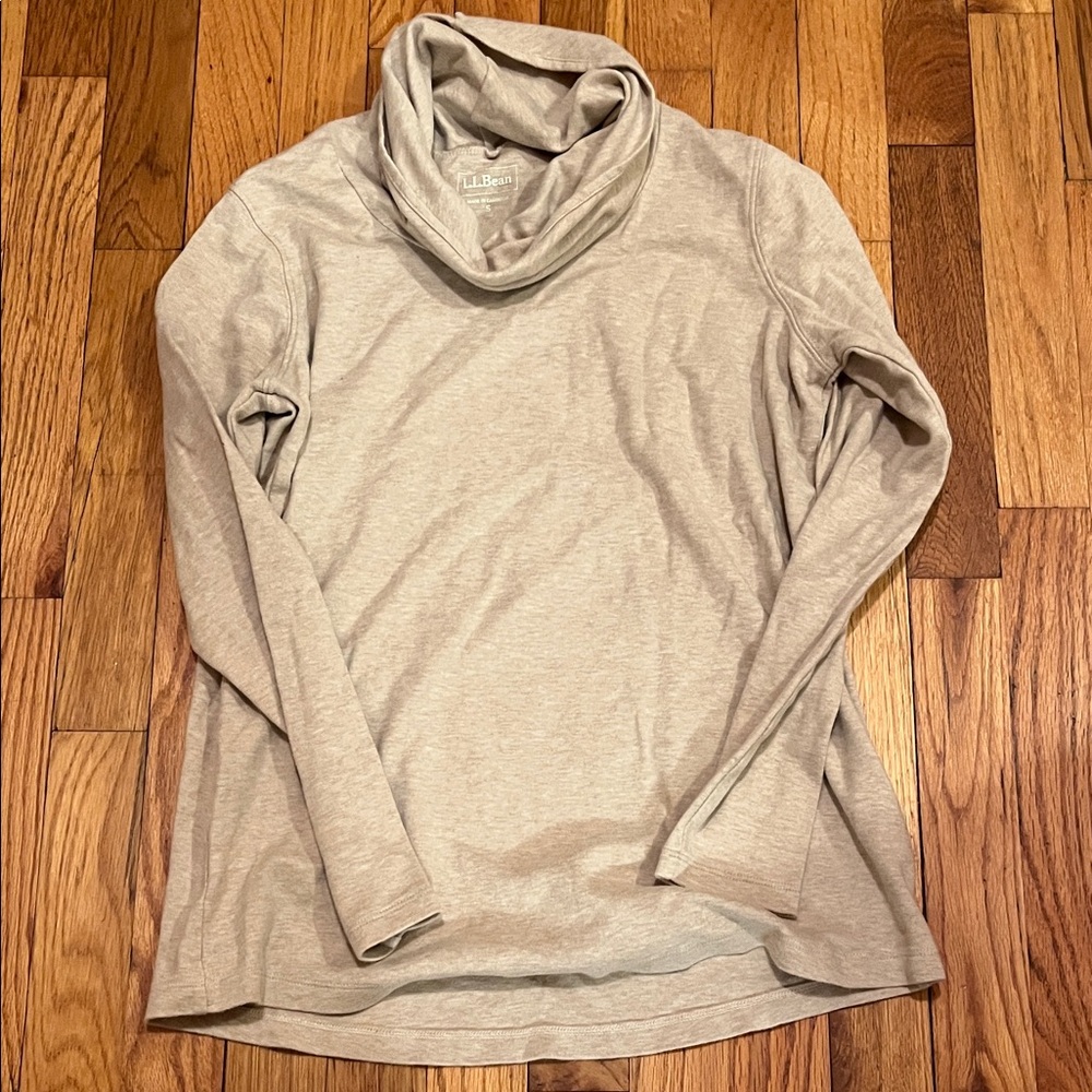 L.L. Bean Women's Oatmeal Cowl Neck Sweater